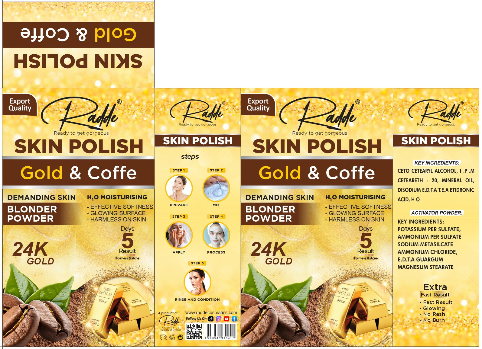 24K Gold & Coffee Skin Polish – Brightening & Moisturizing Facial Exfoliator